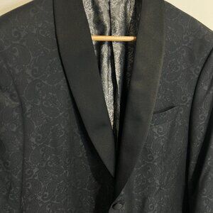 COPPLEY Black Paisley Shawl Collar Single Button Tuxedo Blazer Jacket 42 Regular